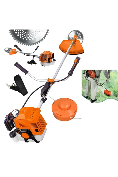 ekinler el aletleri 58cc 11000 Rpm Yan Tipi Benzinli Ot Çalı Çim Biçme Tırpanı (Turuncu) EEA446 ürün görseli 1