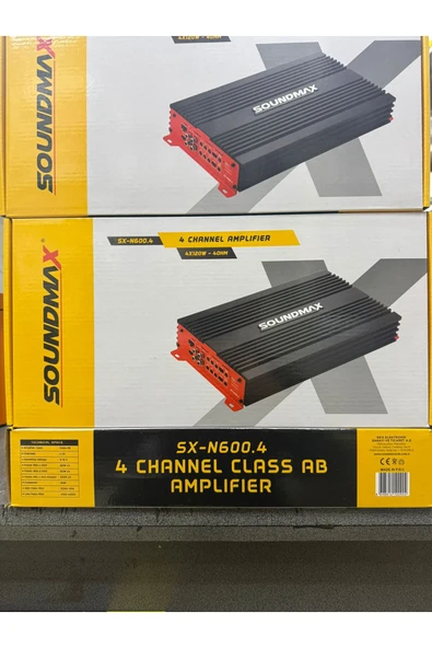 Soundmax Sx-N600.4 2026 Yeni Seri 4 Kanal Oto Amfi 4 Ohm 4x120 Rms ürün görseli 1