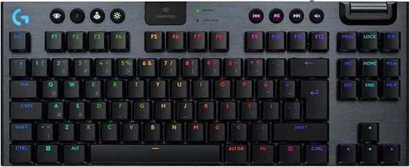 Logitech G915 x Lightspeed Tkl Düşük Profilli Rgb Aydınlatmalı GL Blue GL Clicky PC/Mac Için Kablosuz İngilizce Q Oyun Klavyesi, Siyah ürün görseli 1