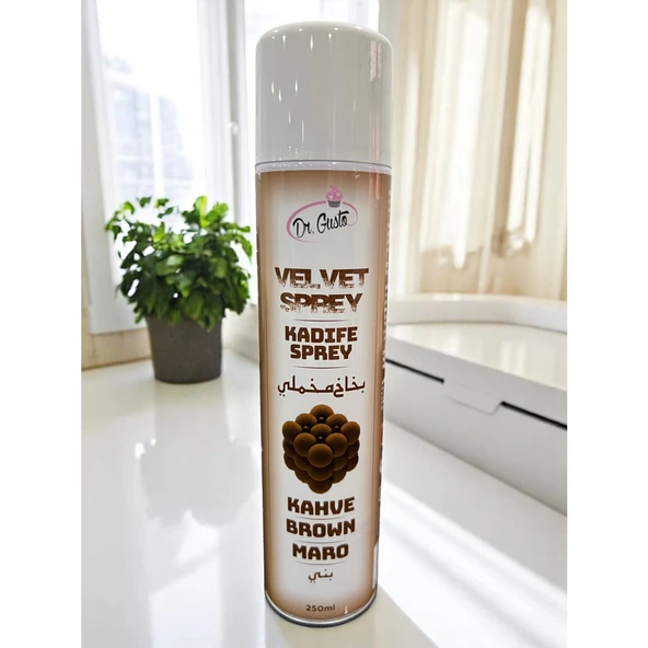 250 Ml Kadife Sprey Gıda Boyası - Kahverengi ürün görseli 1