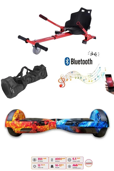 Citymate Elektrikli Kaykay Hoverboard Akıllı Denge 6.5 Inch + HoverKart + Çanta EXTREM PAKET Desen10 ürün görseli 1