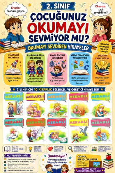 2 .Sınıf Okumayı Sevdiren 10 lu Hikaye Seti - 8 (32 sayfa) ürün görseli 1