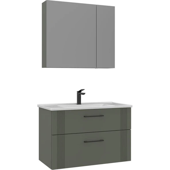 Orka Banyo Dolabı Takım Bari 85 Cm Mat Yeşil ürün görseli 1