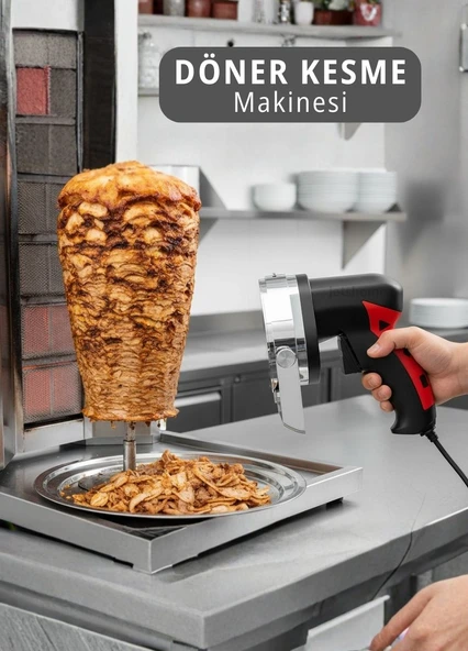 Profesyonel Elektrikli Döner ve Kebap Kesme Makinesi – 10 cm Paslanmaz Çelik Bıçaklı ürün görseli 1