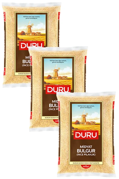 Duru Midyat Bulgur (İnce Pilavlık) 1 kg x 3 Adet ürün görseli 1