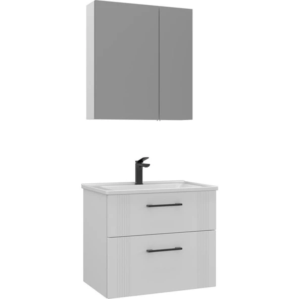 Orka Banyo Dolabı Takım Bari 65 Cm Mat Beyaz ürün görseli 1