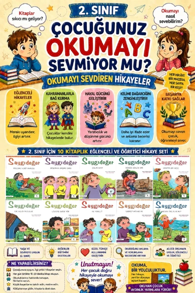 2 .Sınıf Okumayı Sevdiren 10 lu Hikaye Seti - 5 (32 sayfa) ürün görseli 1