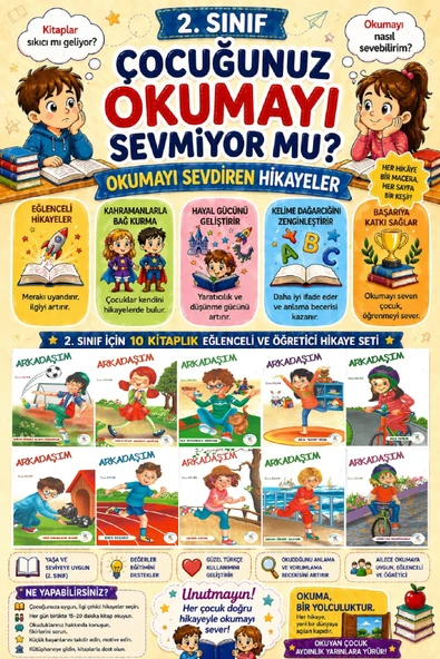 2 .Sınıf Okumayı Sevdiren 10 lu Hikaye Seti - 6 (32 sayfa) ürün görseli 1