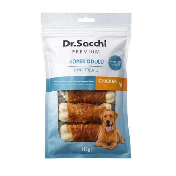 Dr.Sacchi Tavuk Sargılı Kemik Köpek Ödülü 5'li 115 Gr ürün görseli 1