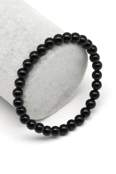 Oniks Doğal Taş Bileklik 6 mm Küre Kesim - BLK-2300 ürün görseli 1