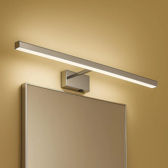 Horoz Kanarya 40 cm 8W LED Ayna ve Resim Apliği | 4200K Doğal Beyaz, 720 Lümen, IP45 Su Korumalı, Açma/Kapama Anahtarlı, 64W Eşdeğer, Banyo & Makyaj Aplik, 220V ürün görseli 1