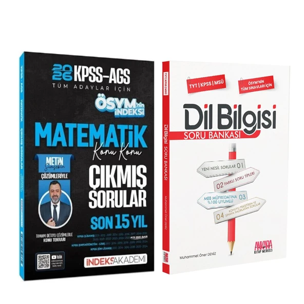 İndeks 2026 KPSS MEB AGS Matematik ÖSYM nin İndeksi Çıkmış Sorular Son 15 Yıl ve AKM Dil Bilgisi Soru Bankası Seti 2 Kitap ürün görseli 1