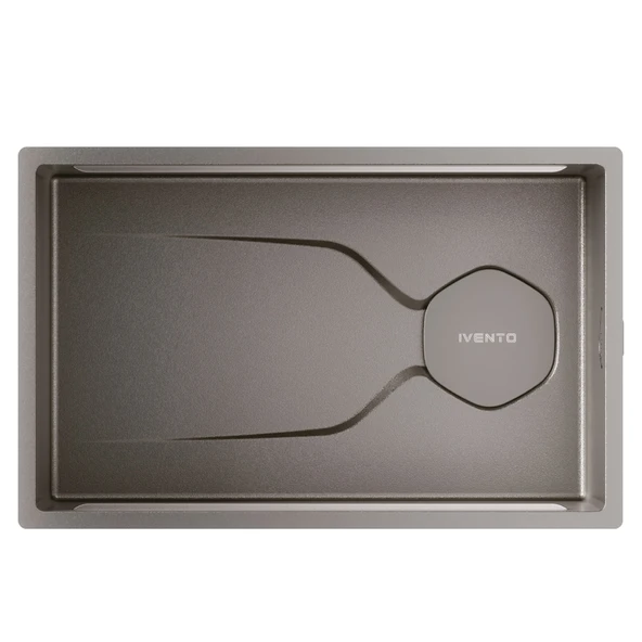 IVENTO -  NANO GREY 75 CM TEZGAHALTI / TEZGAHÜSTÜ PASLANMAZ ÇELİK EVİYE SET  750*430*223 ürün görseli 1