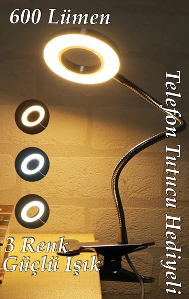 9 Mod Led Çok Fonksiyonlu Akrobat Masa Lambası Şiddeti Ayarlanabilir 3 Farklı Işık Rengi Usb Girişli ürün görseli 1