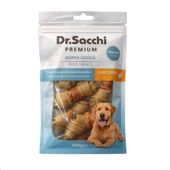 Dr.Sacchi Naturel Tavuk Sargılı Düğüm Kemik Köpek Ödülü 100 Gr ürün görseli 1