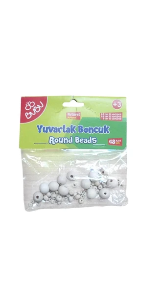 Bu-Bu Yuvarlak Natural Ahşap Boncuk Karışık Bubu-Bn0003 ürün görseli 1