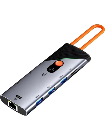 PowerHub 8X USB-C Çoklayıcı – 4K@60Hz, 1000Mbps LAN, 3x USB 3.0, 90W Hızlı Şarj ürün görseli 1