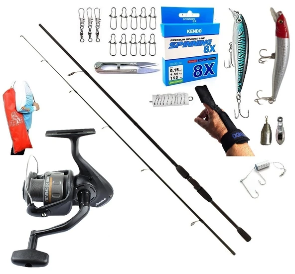 Okuma Revenger Rv-40 240cm 20-40gr Remixon Double Black Rapala Maket Balık Spin Olta Takımı Seti ürün görseli 1