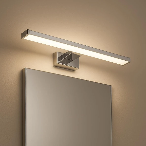Horoz Leylek 8 Watt 4200K LED Ayna ve Resim Apliği 40 cm 220V 720 Lümen – Modern Krom Tasarım ürün görseli 1
