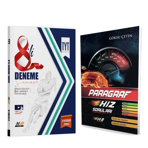 Hız ve Renk Yayınları TYT 8 li Deneme ile Paragraf Soru Bankası Seti 2 Kitap ürün görseli 1