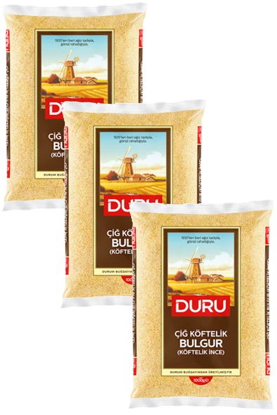 Duru Çiğ Köftelik Bulgur (Köftelik İnce) 1 kg x 3 Adet ürün görseli 1