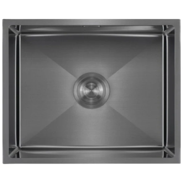 IVENTO - NANO SİYAH 54 CM TEZGAHALTI / TEZGAHÜSTÜ PASLANMAZ ÇELİK EVİYE  540*440*210 ürün görseli 1