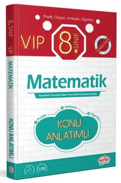 8. Sınıf Matematik VIP Hızlı Konu Anlatımlı Editör Yayınları ürün görseli 1