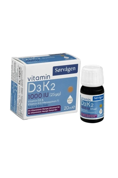 SORVAGEN D3K2 DAMLA 1000 IU 20 ML ürün görseli 1