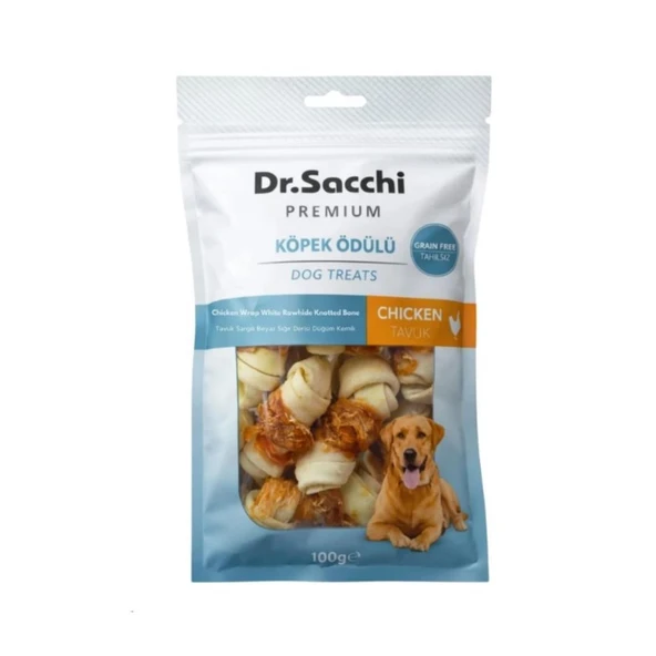 Dr.Sacchi Tavuk Sargılı Düğüm Kemik Köpek Ödülü 100 Gr ürün görseli 1