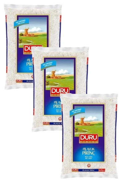 Duru Pirinç Pilavlık Yerli 1000 Gr x 3 Adet ürün görseli 1