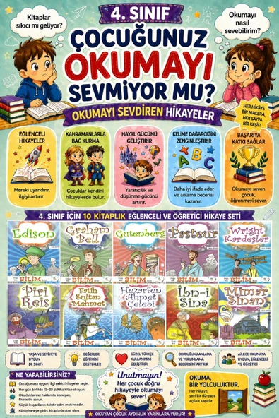 4 .Sınıf Okumayı Sevdiren 10 lu Hikaye Seti -4 (64 sayfa) ürün görseli 1