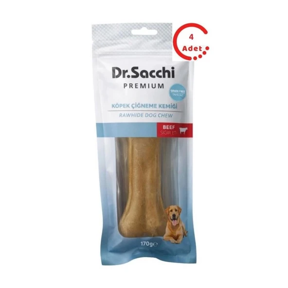 Dr.Sacchi Sığır Derisi Press Kemik Köpek Ödülü 170 Gr x 4 Adet ürün görseli 1