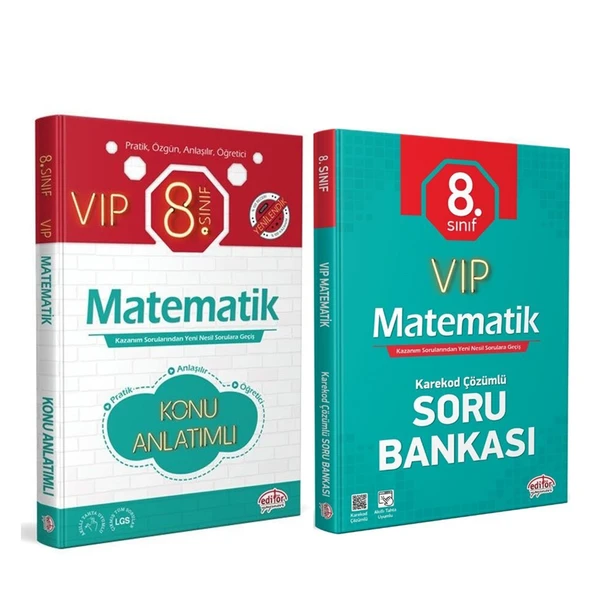 Editör Yayınları 8. Sınıf Matematik VIP Hızlı Konu ve Soru Seti 2 Kitap ürün görseli 1