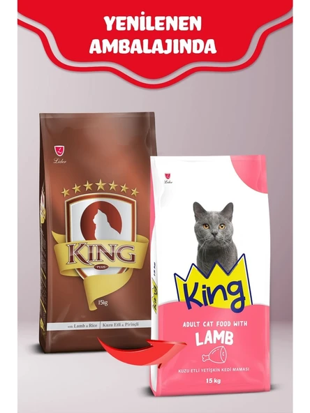 KING KUZU ETLI YETİŞKİN KEDİ MAMASI 15 KG - HB1 ürün görseli 1