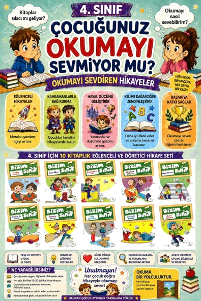 4 .Sınıf Okumayı Sevdiren 10 lu Hikaye Seti -3 (64 sayfa) ürün görseli 1