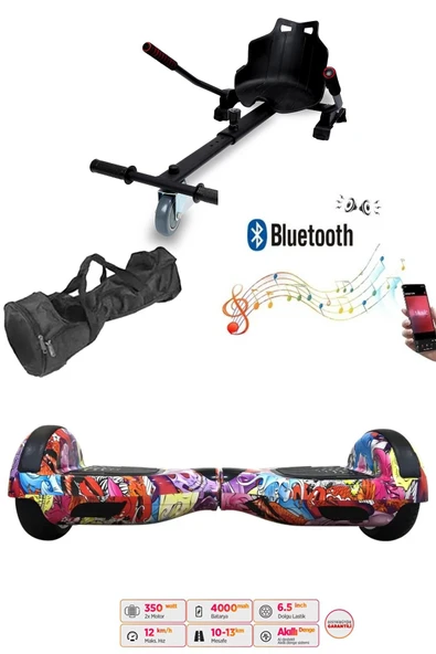 Citymate Elektrikli Kaykay Hoverboard Akıllı Denge 6.5 Inch + HoverKart + Çanta EXTREM PAKET D16 ürün görseli 1