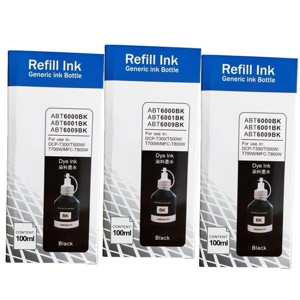 Melsan Brother T710W Uyumlu Siyah Muadil Mürekkep 3x100 ml (Toplam 300 ml) ürün görseli 1