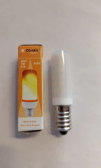 Osaka Light 1w E14 Duylu Parmak Mini Şömine Alev Efektli Led Ampul 2200kelvin Ateş Renkli 15x65mm Ebatlı ürün görseli 1