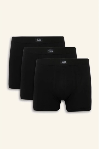 Defacto N4277AZBK27 Siyah Regular Fit 3'lü Boxer ürün görseli 1