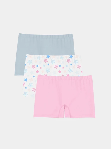 LCW Kids Beyaz Baskılı Kız Çocuk Boxer 3'lü ürün görseli 1