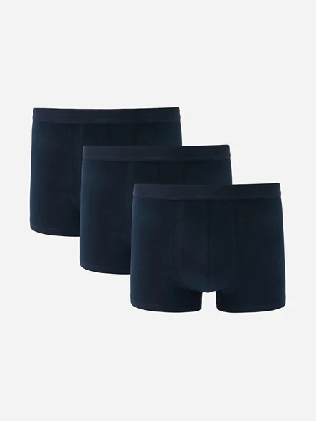 LC WAIKIKI Lacivert Standart Kalıp Pamuklu Esnek Erkek Boxer 3'lü ürün görseli 1