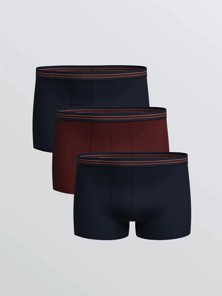 LC WAIKIKI Bordo Standart Kalıp Pamuklu Esnek Erkek Boxer 3'lü ürün görseli 1