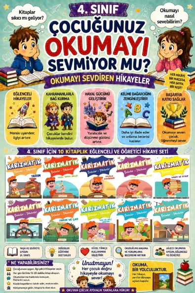 4 .Sınıf Okumayı Sevdiren 10 lu Hikaye Seti -6 (64 sayfa) ürün görseli 1