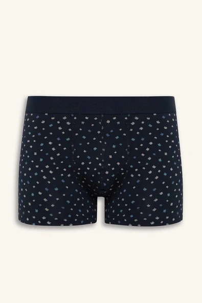 Defacto E7210 Lacivert Regular Fit Çiçekli 3'lü Boxer - Resim 2