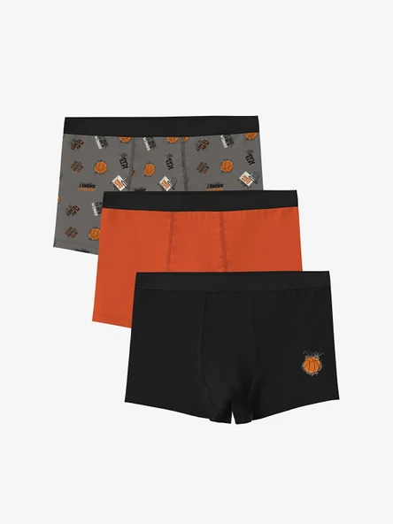 LCW Kids Gri Baskılı Erkek Çocuk Boxer 3'lü ürün görseli 1