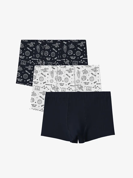 LCW Kids Lacivert Baskılı Erkek Çocuk Boxer 3'lü ürün görseli 1