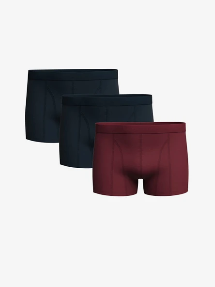 LC WAIKIKI BORDO Standart Kalıp Pamuklu Esnek Erkek Boxer 3'lü ürün görseli 1