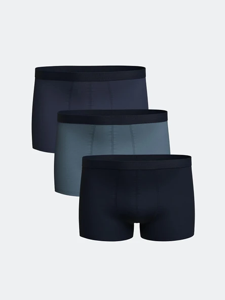 LC WAIKIKI Indigo Rahat Kalıp Pamuklu Esnek Erkek Boxer 3'lü ürün görseli 1