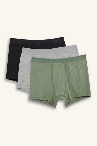 Defacto G8445A8GN425 Yeşil Penye 3'lü Boxer Erkek Çocuk ürün görseli 1