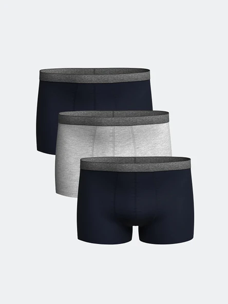 LC WAIKIKI Lacivert Standart Kalıp Pamuklu Esnek Erkek Boxer 3'lü ürün görseli 1